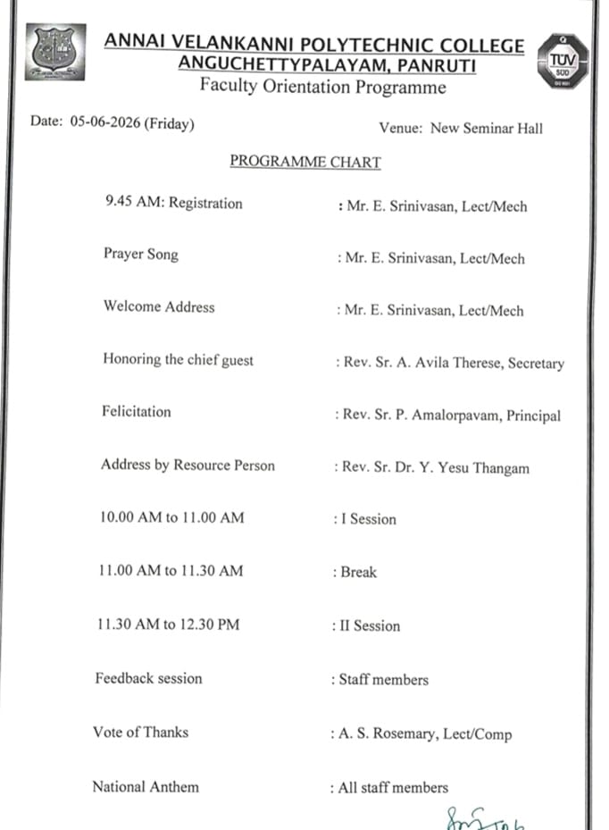 A Faculty Orientation Programme  held on 07 July 2025 